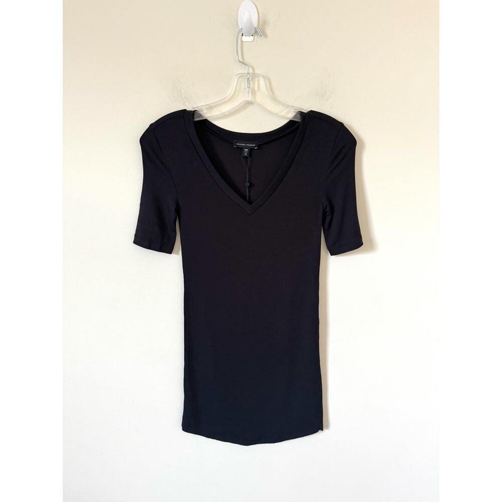 Universal Standard Long Short Sleeve T-Shirt Black Size 0-00 NEW